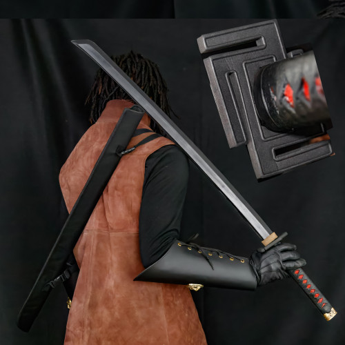 Moon Slicer Black Mamba Foam Katana Sword with Adjustable Nylon Back Strap Sheath