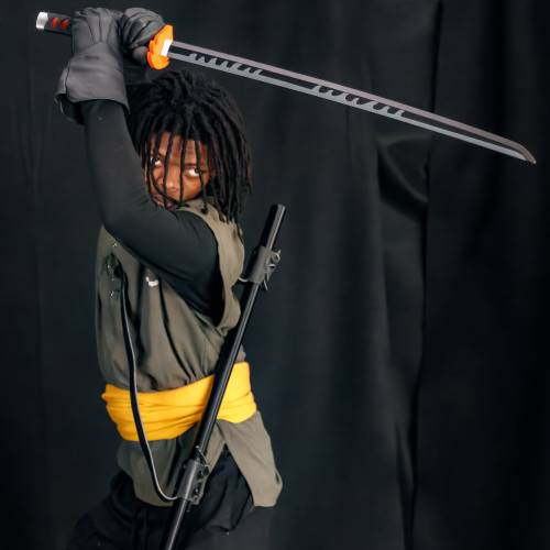 Tanjiro Kamado Foam Nichirin Katana with Leather Baldric Back Sheath