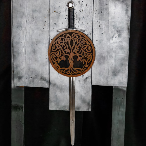 Wooden Tree of Life Sword Plaque – Celtic Style Wall Display Mount