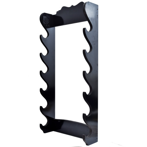 Wooden 6-Piece Sword Wall Display Black – Multi-Tier Collector Rack