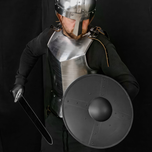 Battle Ready Black Medieval Buckler Shield
