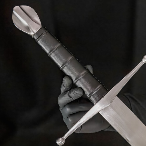 Medieval Hand Forged Double Edge Sword with Leather Scabbard – Battle Ready