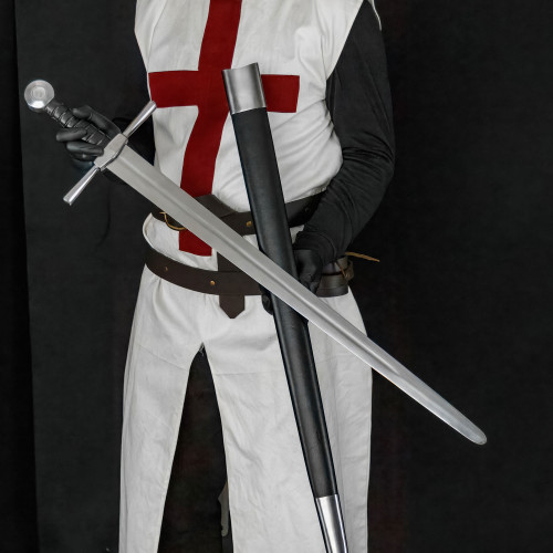 Medieval Hand Forged Longsword with Leather Scabbard