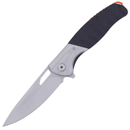Emberstrike Folding Pocket Knife with Stainless Steel Drop Point Blade and Black Orange Handle