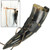 Fire Burned Medieval Drinking Horn with Black Leather Holder