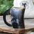 The Hooded Raven ™ Functional Pure Brass Rimmed Drinking Horn Mug Tankard Pouch Included