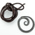 Lunar Whirlpool Iron Pendant Necklace with Leather Cord