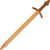 Wooden Replica Knightly Sword | Steamed Beech Wood w/ Leather Wrapped Handle