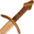 Wooden Replica Knightly Sword | Steamed Beech Wood w/ Leather Wrapped Handle