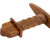 Wooden Replica Viking Practice Sword | Steamed Beech Wood w/ Leather Wrapped Handle | Brown Leather