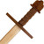 Wooden Replica Viking Practice Sword | Steamed Beech Wood w/ Leather Wrapped Handle | Brown Leather
