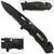 Lethal Defender Police Spring Assist Knife – Tactical, Black Blade, Partial Serration