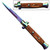 IL Grande Italian Stiletto Titanium Rosewood Auto Knife | Elegant Bayonet Blade with Rosewood Handle