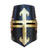 Templar Crusader Helmet Black with Brass Cross – Medieval Knight Armor