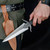 Depth of Isolation Full Tang High Carbon Steel Dual Tone Dagger w/ Black Leather Wrapped Handle & Genuine Leather Sheath