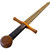 Empathetic Blade Templar Viking Beech Wood Pretend Play Practice Theater Wooden Sword w/ Black Leather Wrapped Handle