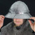 Rising Arch 18G Steel Forged Italian Medieval Kettle War Hat Helm Helmet w/ Chin Strap & Leather Liner