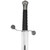 High Carbon Spring Steel Sword with Black Leather Sheath – Double-Edged Blade, Full Tang