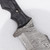 Damascus Steel Hunting Knife with Black Wood Handle and Leather Sheath