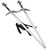 Dual Silver Lady Fantasy Foam Swords with Double Back Strap Sheath – Cosplay Kit