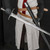 Medieval Battle Ready Double Edge Sword with Black Leather Scabbard