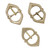 Renaissance Medieval Solid Brass Strap Buckle - 3 PC