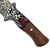 12.75" Fixed Blade Knife – Faux Damascus Steel Blade, Ornate Guard, Full Tang Outdoor Knife w/ Sheath