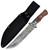 12.75" Fixed Blade Knife – Faux Damascus Steel Blade, Ornate Guard, Full Tang Outdoor Knife w/ Sheath