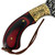Compact Hunter 8.25"  Fixed Blade Knife – Ornate Blade Design, Wood Handle, Full Tang w/ Leather Sheath