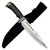12.25" Drop Point Fixed Blade Knife – Mirror Polished Stainless Steel w/ Blood Groove, Full Tang, Green Hardwood Handle & Sheath