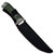 12.25" Drop Point Fixed Blade Knife – Mirror Polished Stainless Steel w/ Blood Groove, Full Tang, Green Hardwood Handle & Sheath