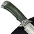 12.25" Drop Point Fixed Blade Knife – Mirror Polished Stainless Steel w/ Blood Groove, Full Tang, Green Hardwood Handle & Sheath