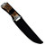 12.25" Hunting Fixed Blade Knife – Mirror Polish Stainless Steel Drop Point w/ Blood Groove, Faux Stag Handle & Sheath