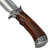 12.25" Fixed Blade Knife – Mirror Polish Stainless Steel Drop Point w/ Blood Groove, Red-Brown Hardwood Handle & Sheath