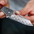 Artisan Crest Damascus Folding Knife – Wooden Handle Clip Point Folder with Leather Carry Case