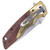 Dunmore Folding Knife with Wood Handle and Spring Assisted Opening