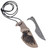 Raven Head Damascus Neck Knife with Leather Sheath – Full Tang Forged Steel