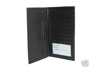 Beautiful Black  Leather Checkbook Wallet # 611