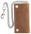 F&L CLASSIC RFID Blocking Men's Tri-fold Vintage Long Style Cowhide Top Grain Leather Steel Chain Wallet,Snap closure, Made In USA,crazy horse brown