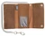 F&L CLASSIC RFID Blocking Men's Tri-fold Vintage Long Style Cowhide Top Grain Leather Steel Chain Wallet,Snap closure, Made In USA,crazy horse brown