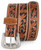 mens belt Western full grain Leather Engraved Tooled Strap w/Snaps for Interchangeable Buckles, USA,941-04
