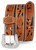 mens belt Western full grain Leather Engraved Tooled Strap w/Snaps for Interchangeable Buckles, USA,941-11