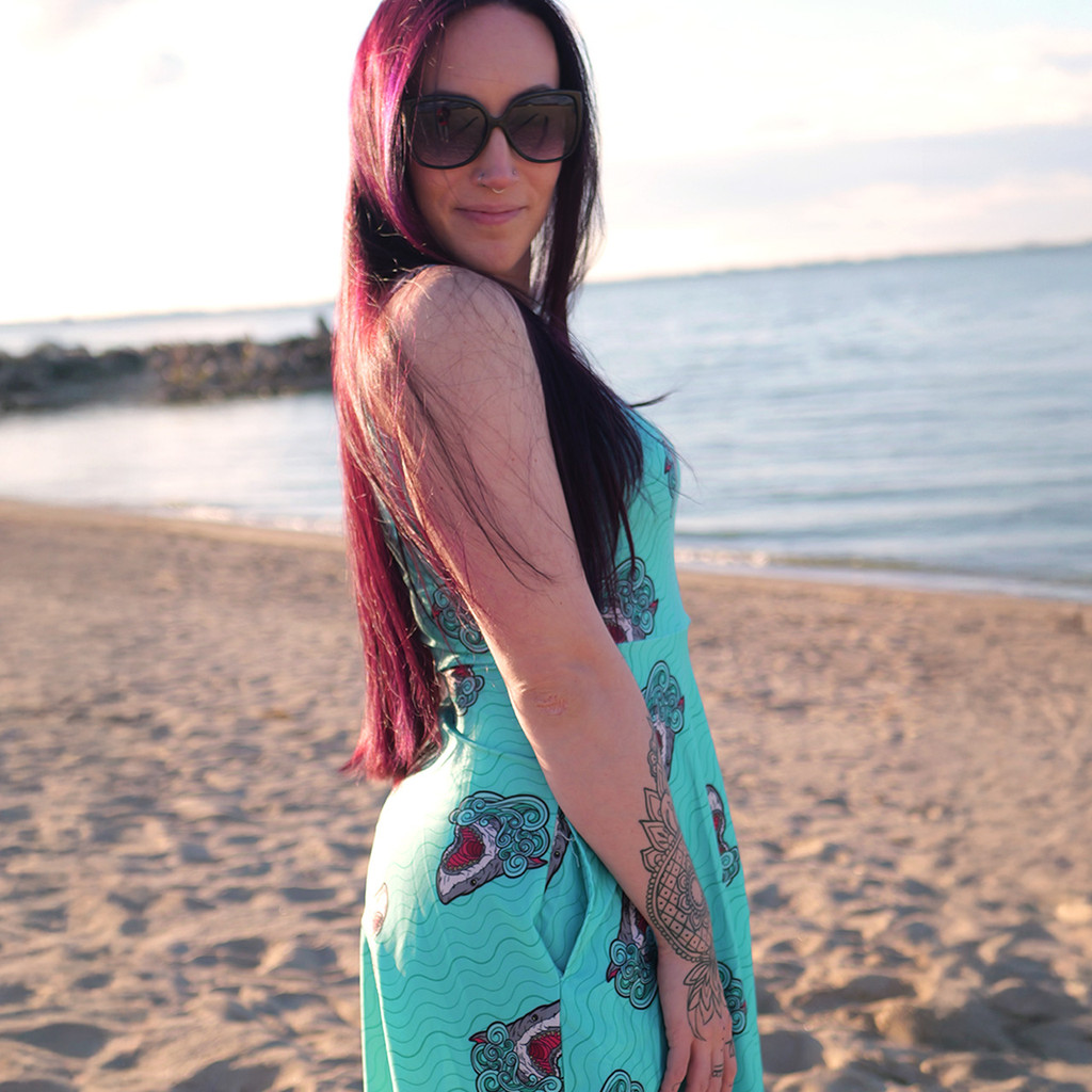 shark skater dress DIY Dress to Skirt Refashion Tutorial, Shark Edition