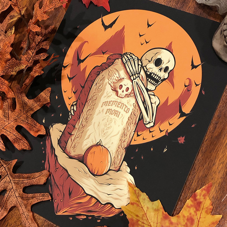 Memento Mori 9x12 Screen Print - Seventh.Ink