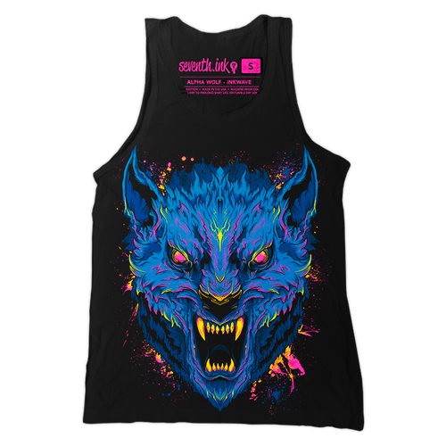 Alpha Wolf Inkwave Unisex Tank Top by Seventh.Ink