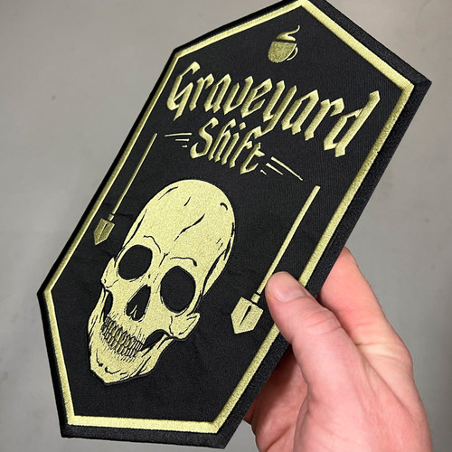 Huge Graveyard Shift 12" Embroidered Back Patch by Seventh.Ink