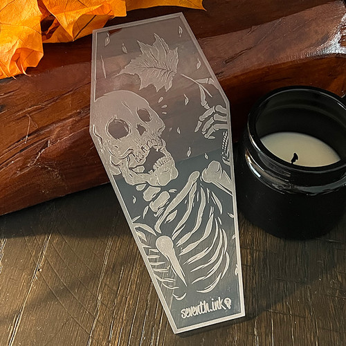 Mapled 6" Engraved Clear Acrylic Coffin Cutout