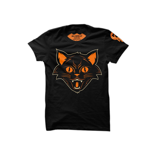 Halloween Cat Youth T-Shirt by Seventh.Ink