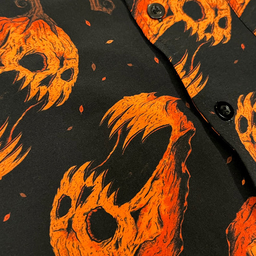 Screaming Pumpkin Button Down Shirt by Seventh.Ink