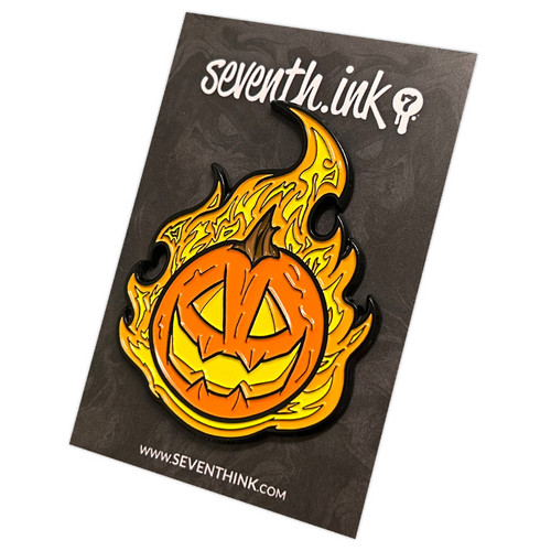 Flaming Jack Enamel Pin by Seventh.Ink